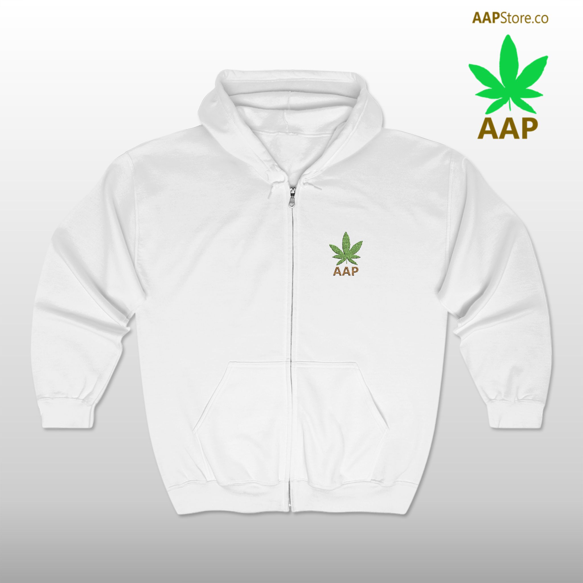 Follow The Program AAP Original AttitudeAdjustment.shop Pocket Logo Full Zip Hooded Sweatshirt - Image 3