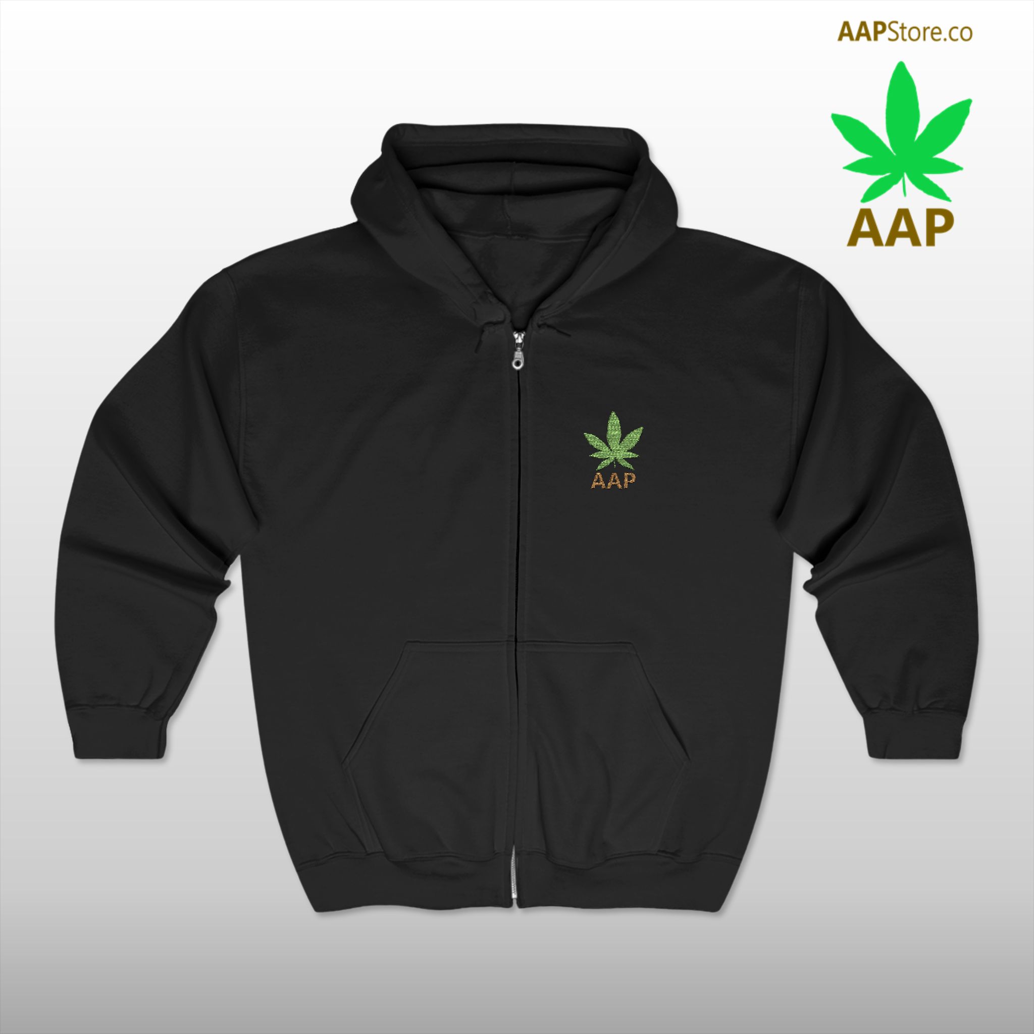 Follow The Program AAP Original AttitudeAdjustment.shop Pocket Logo Full Zip Hooded Sweatshirt - Image 4