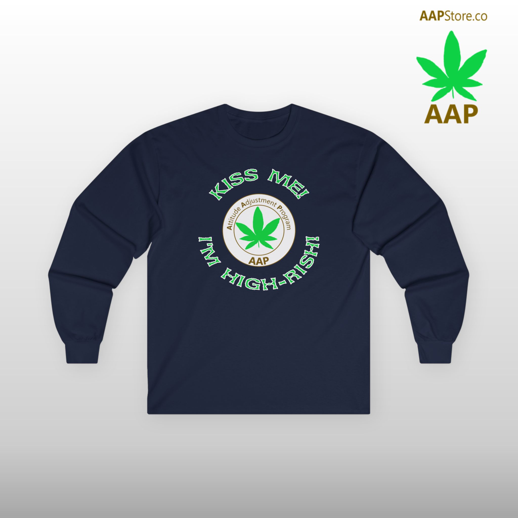 Kiss Me I'm Highrish Long Sleeve Tee - Image 3
