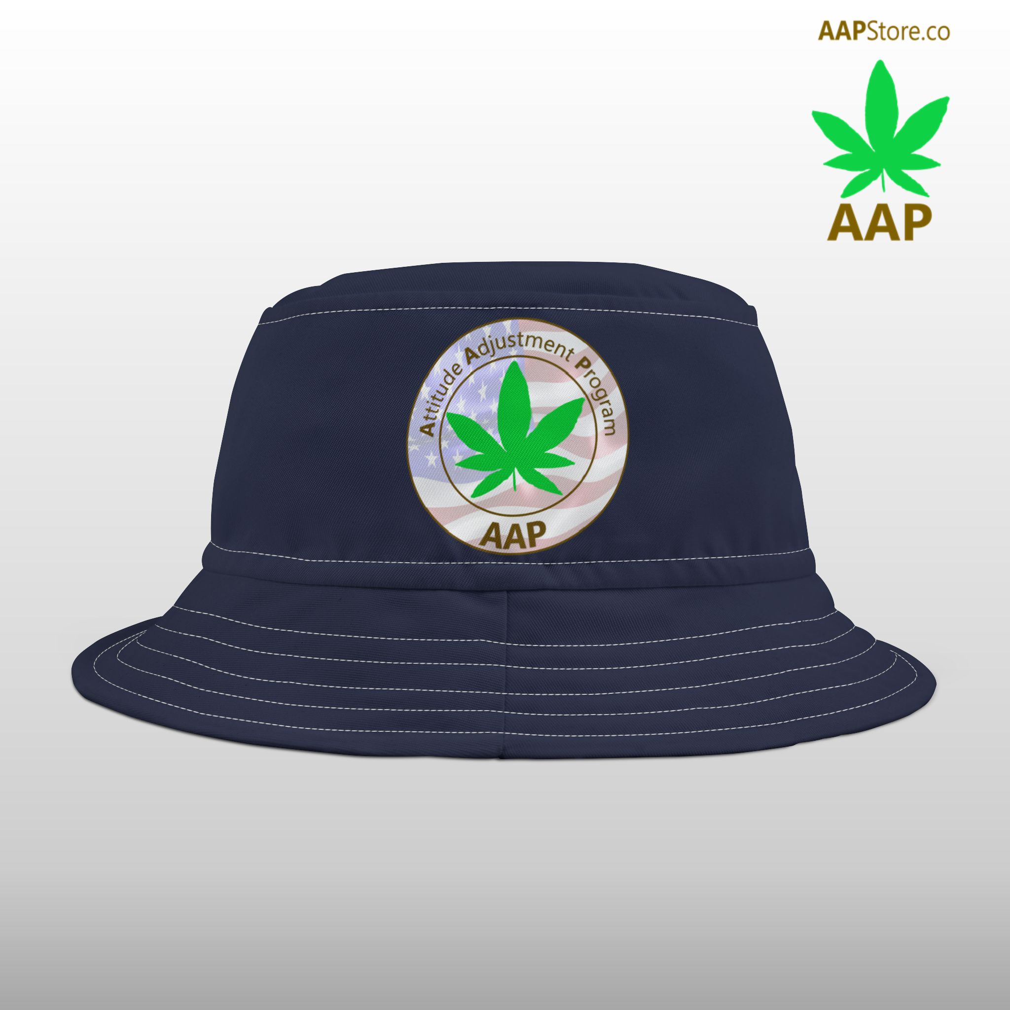 Puff It Up For Freedom AAP Original Navy Blue Bucket Hat - Image 2