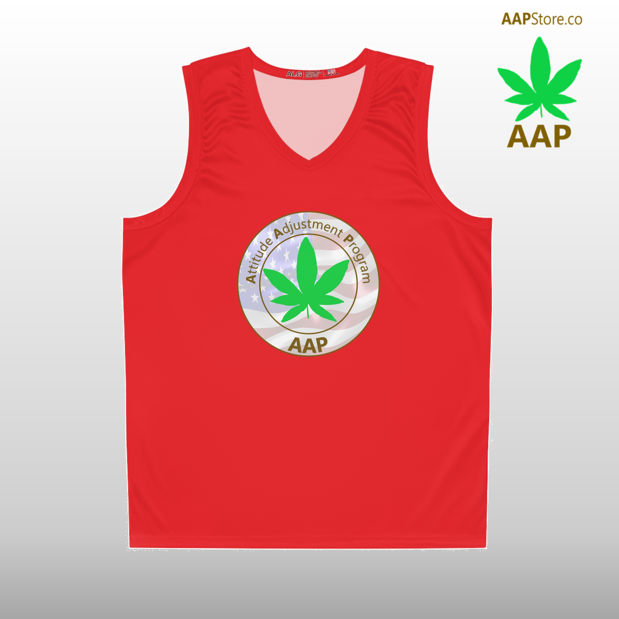 Puff It Up For Freedom AAP Original Freedom Logo Basketball Jersey Red