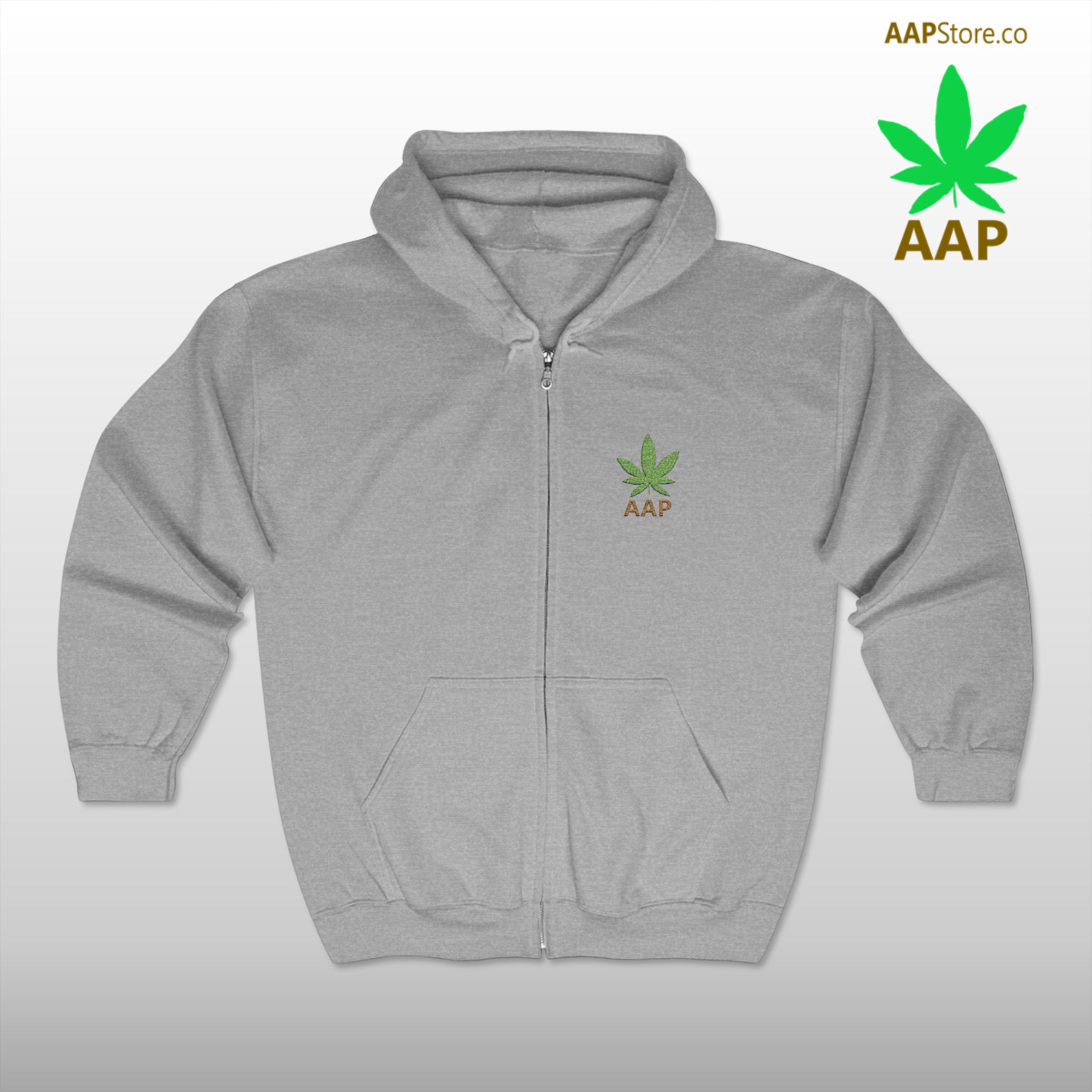 Follow The Program AAP Original AttitudeAdjustment.shop Pocket Logo Full Zip Hooded Sweatshirt - Image 2