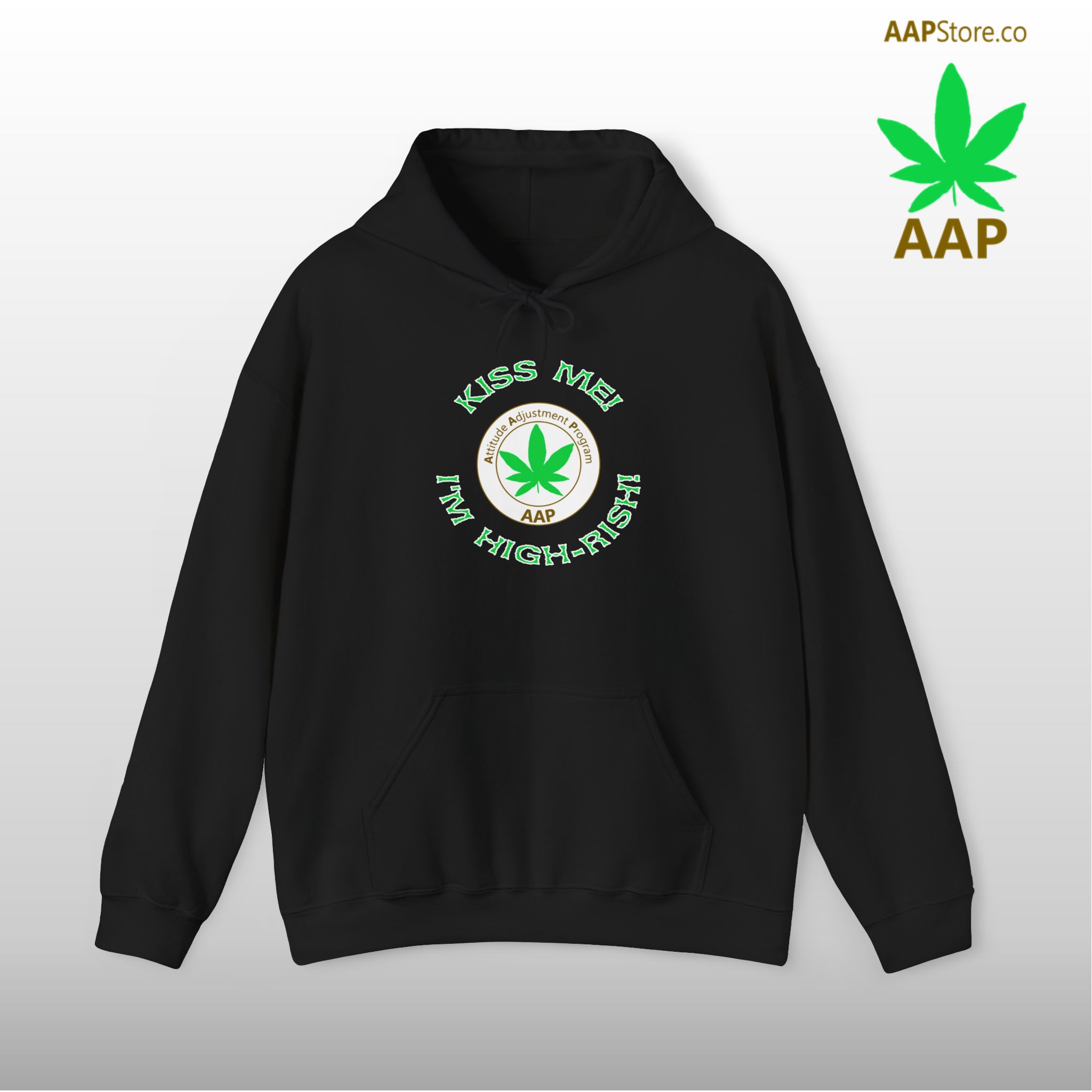 Kiss Me I'm Highrish Stoner Hoodie - Image 2