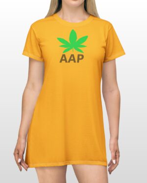 Attitude Adjustment Program AAP Leaf Yellow T-Shirt Dress