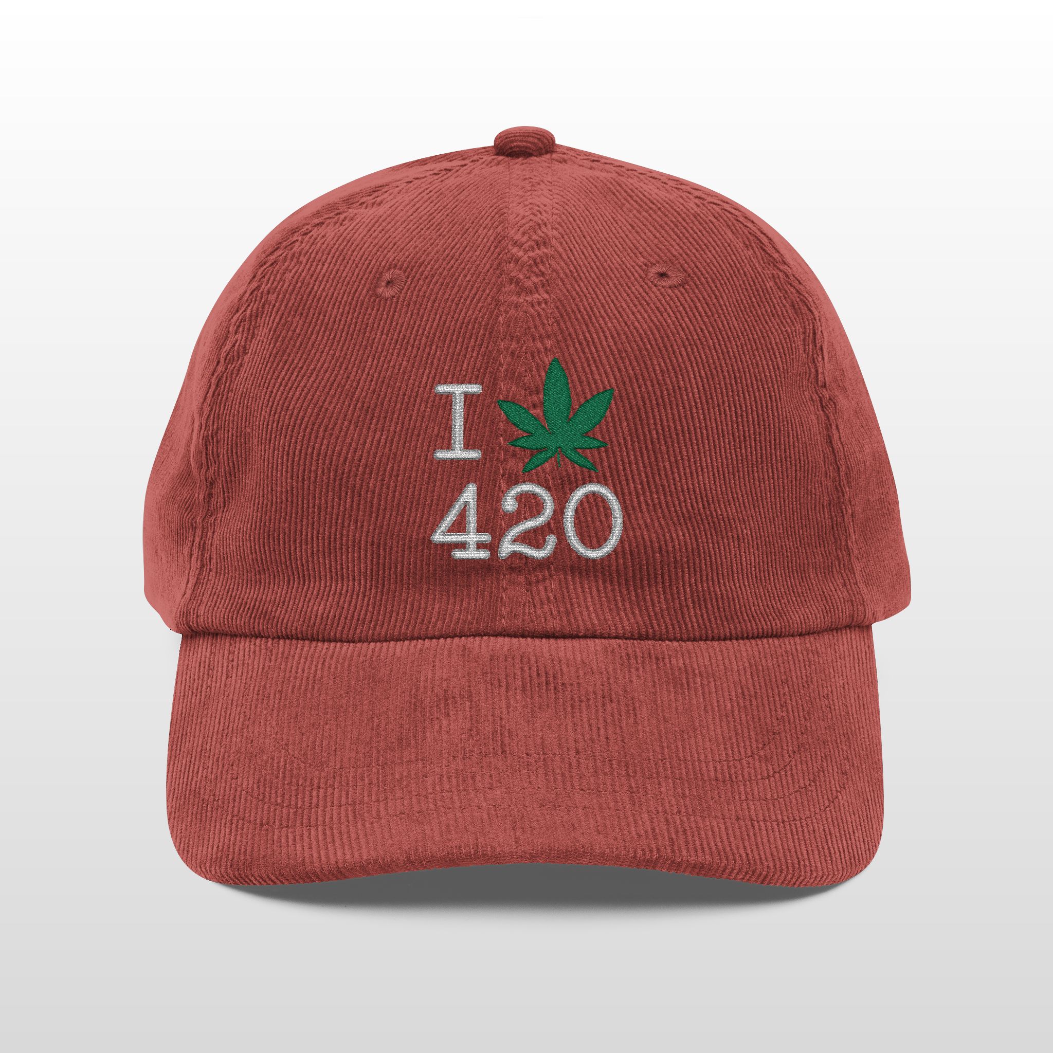 I Love 420 Vintage Corduroy Cap - Image 2
