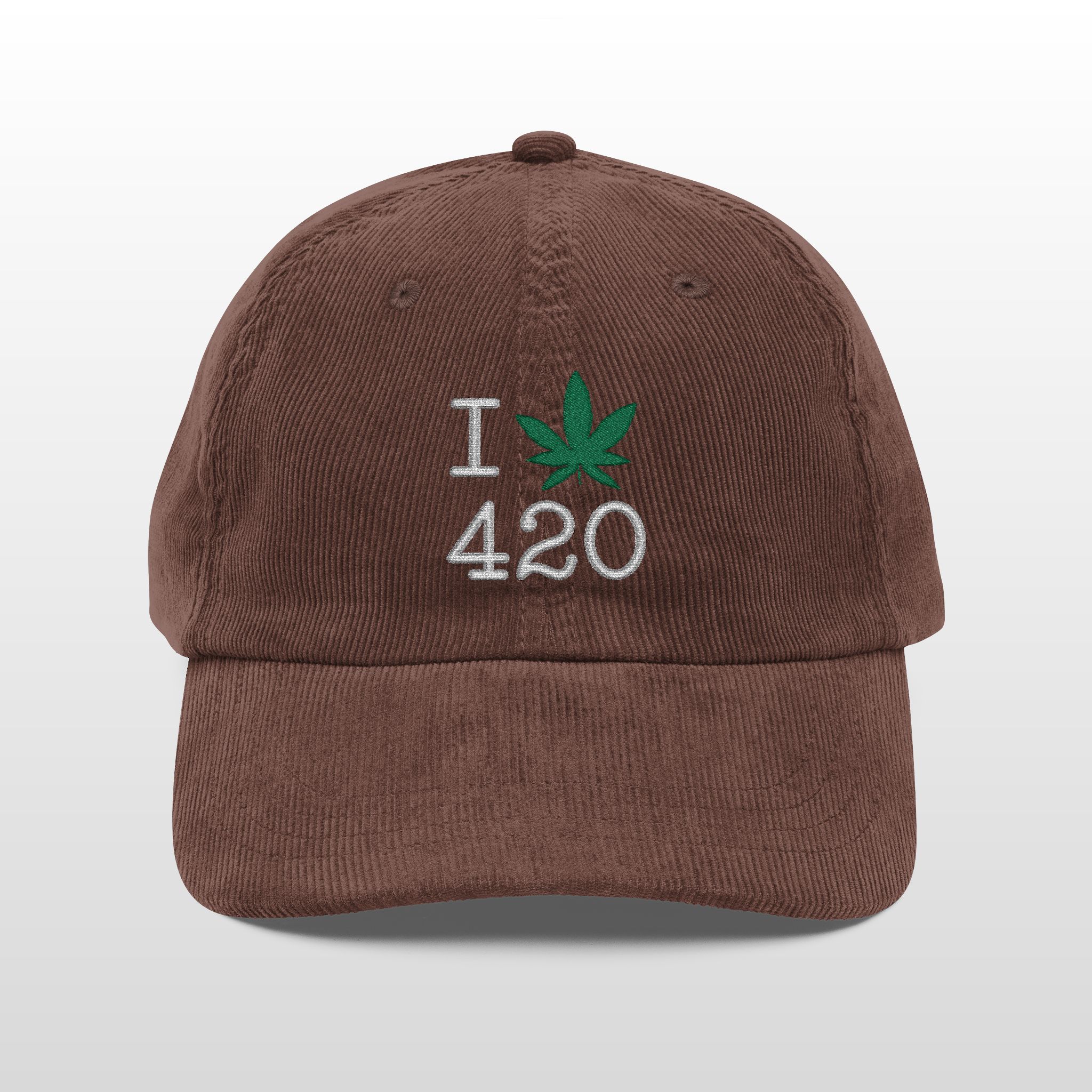 I Love 420 Vintage Corduroy Cap - Image 3