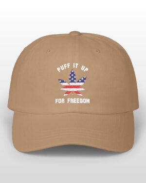 puff it up for freedom embroidered 420 dad hat