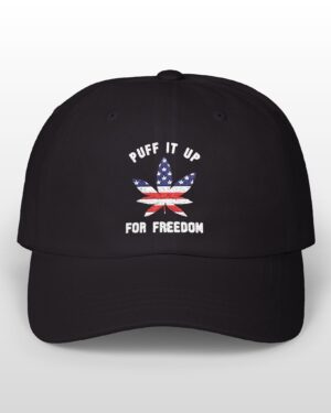 puff it up for freedom embroidered 420 dad hat