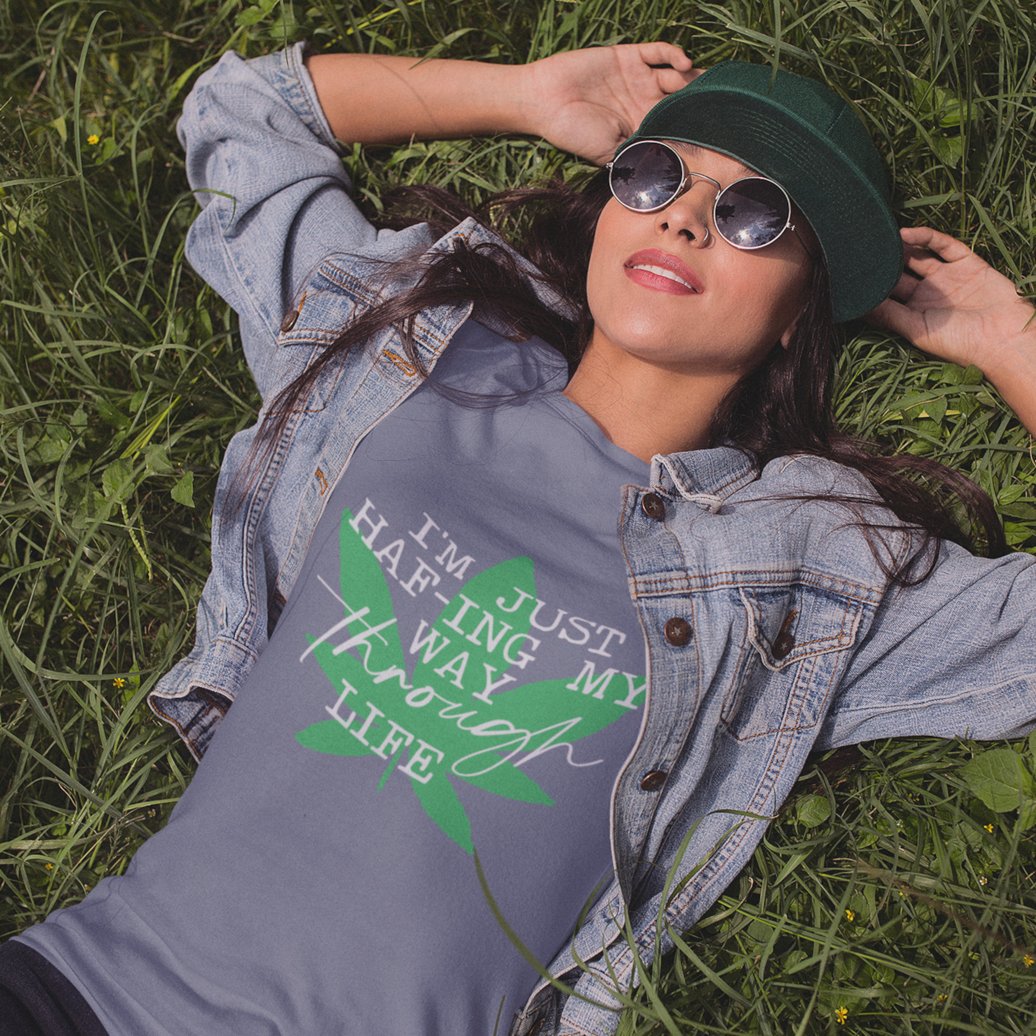 aap im just haf ing my way through life 420 tee heatherindigo 1x1