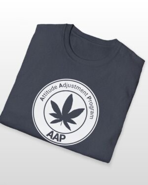 attitude adjustment program clear white badge 420 tee