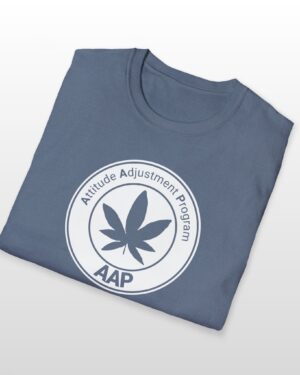 attitude adjustment program clear white badge 420 tee