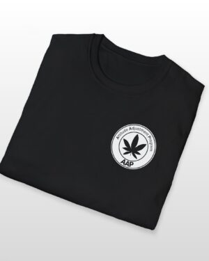 attitude adjustment program clear white pocket badge 420 tee