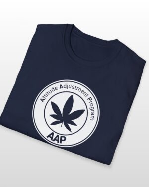 attitude adjustment program clear white badge 420 tee