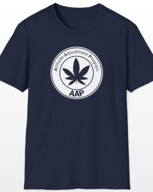 attitude adjustment program clear white badge 420 tee