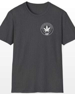 attitude adjustment program aap white pocket badge 420 tee