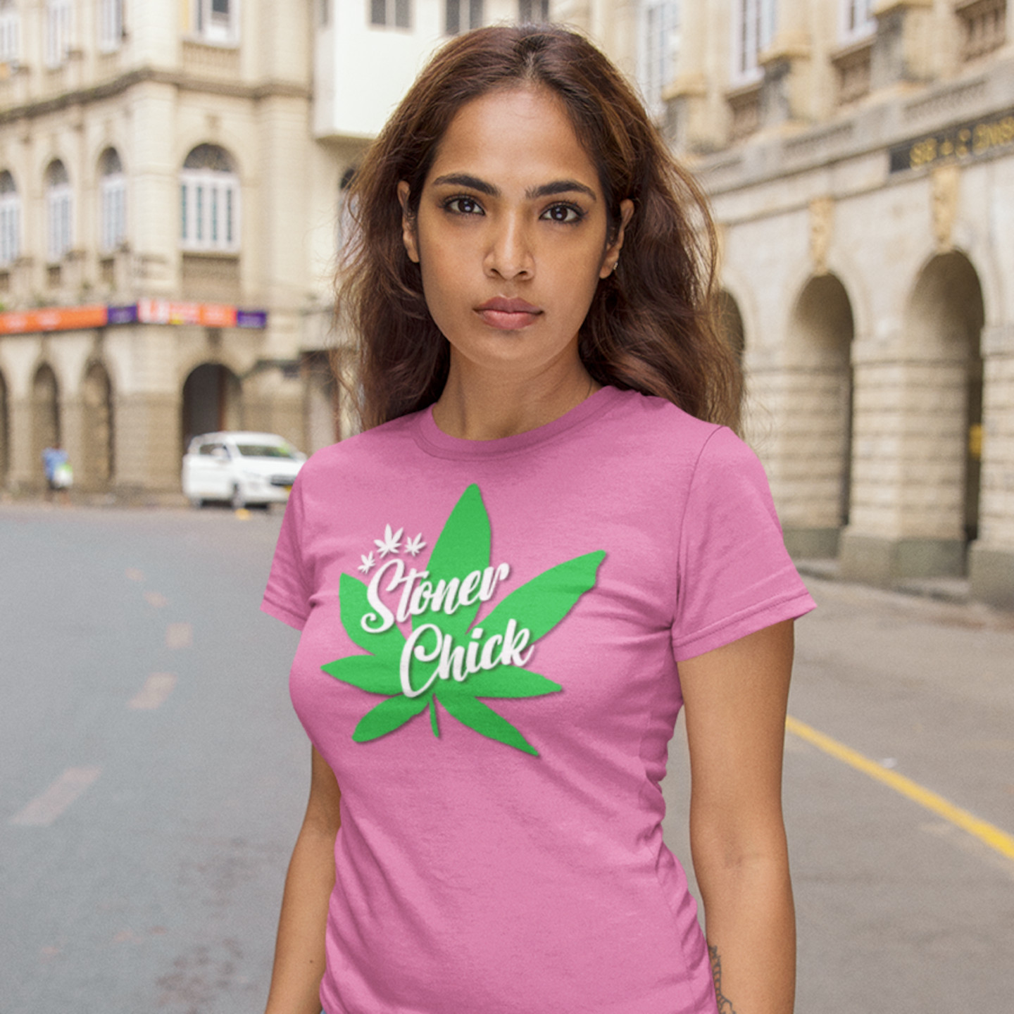 aap stoner chick 420 tee azalea female model 1440x1440