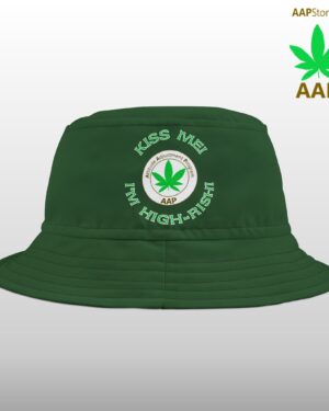 aap original kiss me i'm highrish green bucket hat