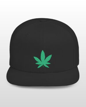 grean leaf 420 embroidered flat bill snapback cap