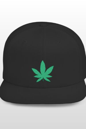 grean leaf 420 embroidered flat bill snapback cap