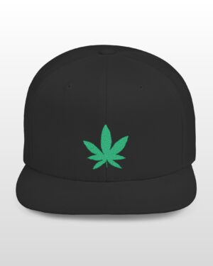 grean leaf 420 embroidered flat bill snapback cap