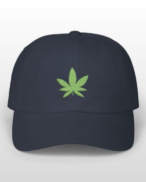 grean leaf 420 embroidered dad hat