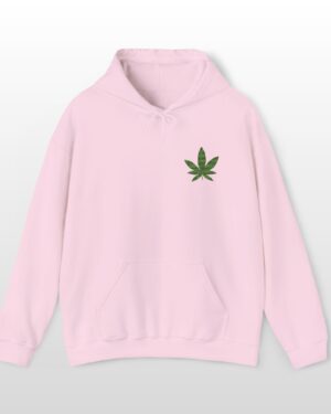 embroidered green leaf 420 stoner hoodie