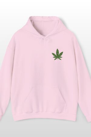embroidered green leaf 420 stoner hoodie