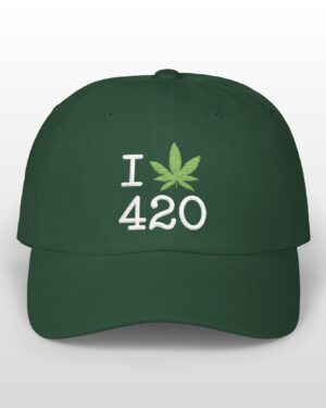 i love 420 embroidered dad hat