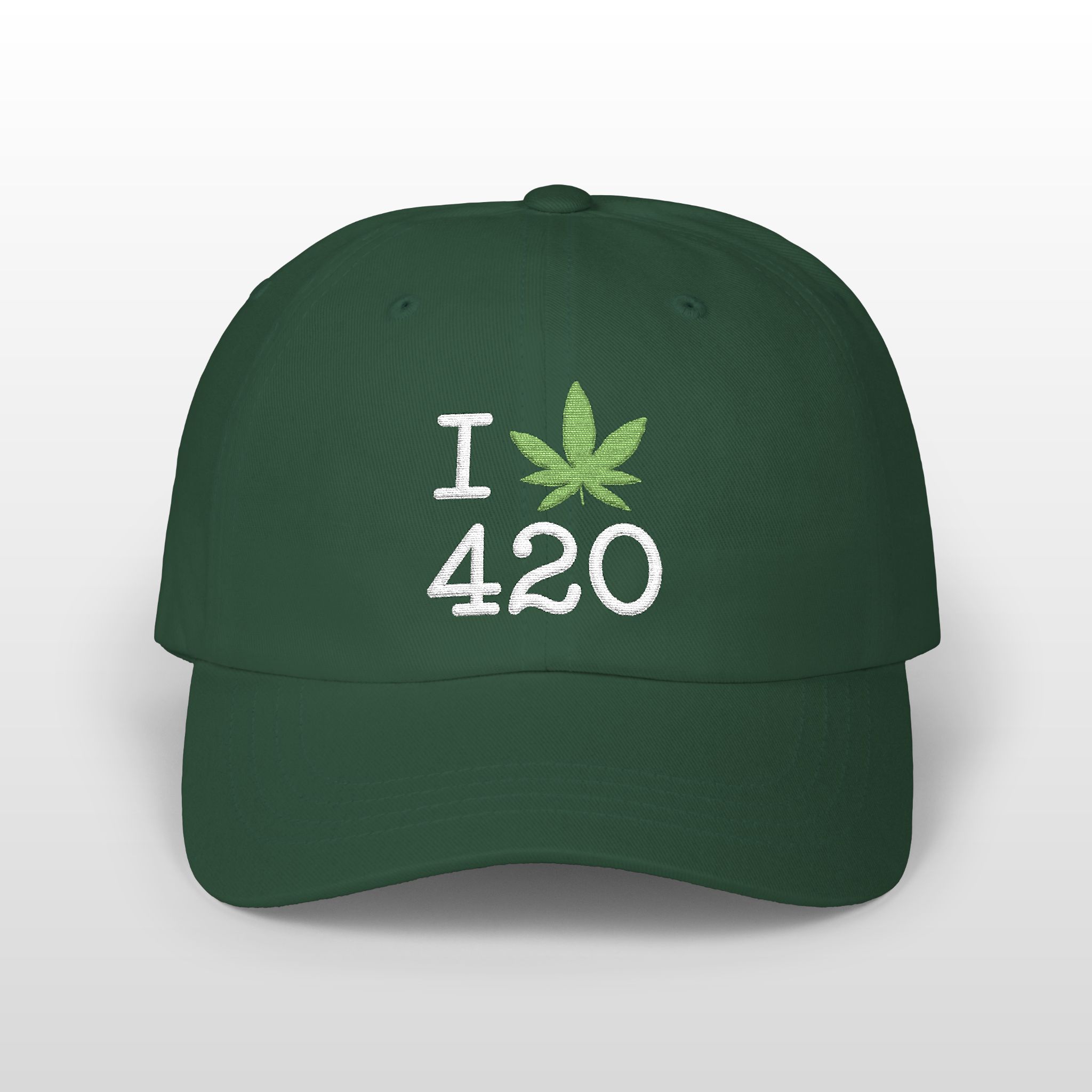 i love 420 embroidered dad hat