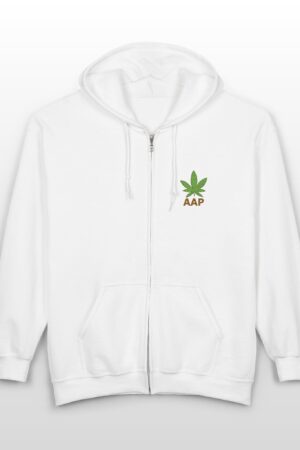 aap original pocket logo full zip stoner hoodie