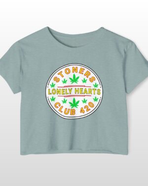 stoners lonely hearts club 420 festival crop top tee
