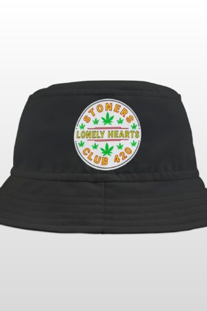 stoners lonely hearts club 420 black bucket hat
