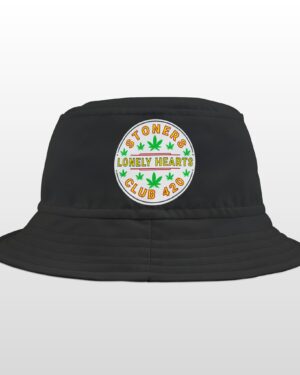 stoners lonely hearts club 420 black bucket hat