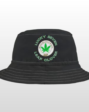 lucky seven leaf clover black bucket hat