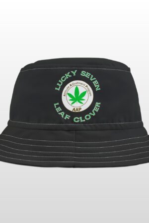 lucky seven leaf clover black bucket hat