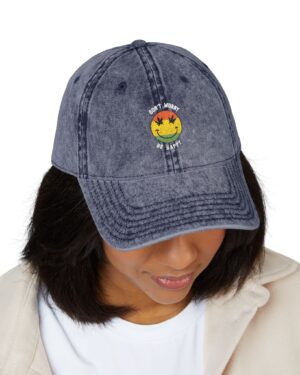 vintage embroidered smile cap retro stoner vibe hat