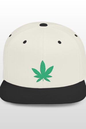 grean leaf 420 embroidered flat bill snapback cap