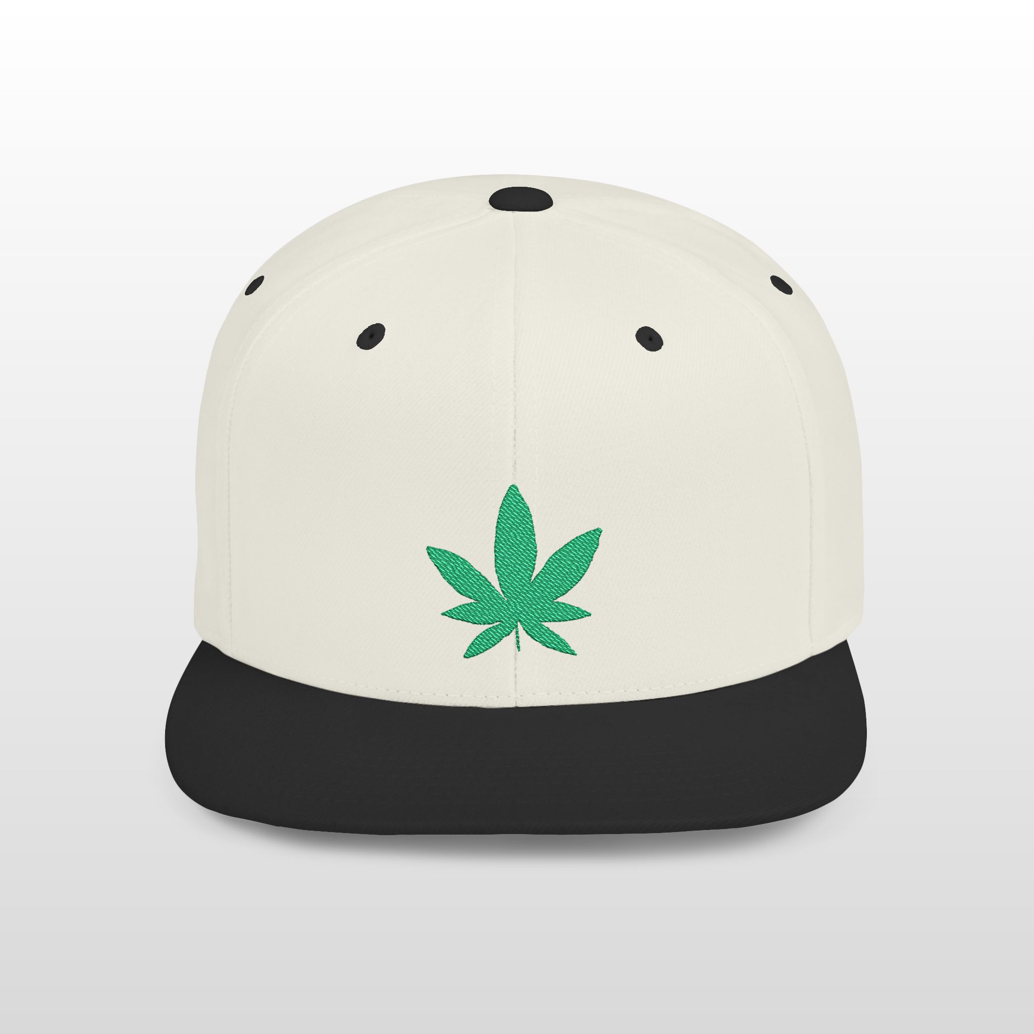 grean leaf 420 embroidered flat bill snapback cap