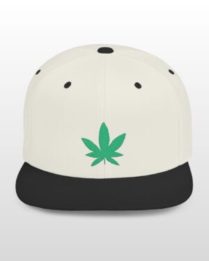 grean leaf 420 embroidered flat bill snapback cap