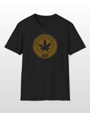 attitude adjustment program clear and gold badge 420 tee