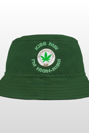 aap original kiss me i'm highrish green bucket hat