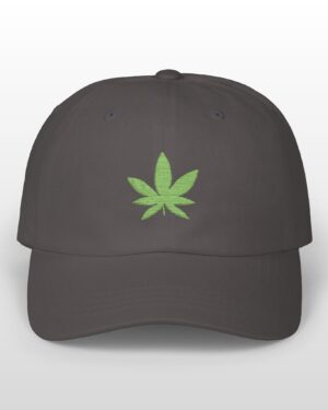 grean leaf 420 embroidered dad hat