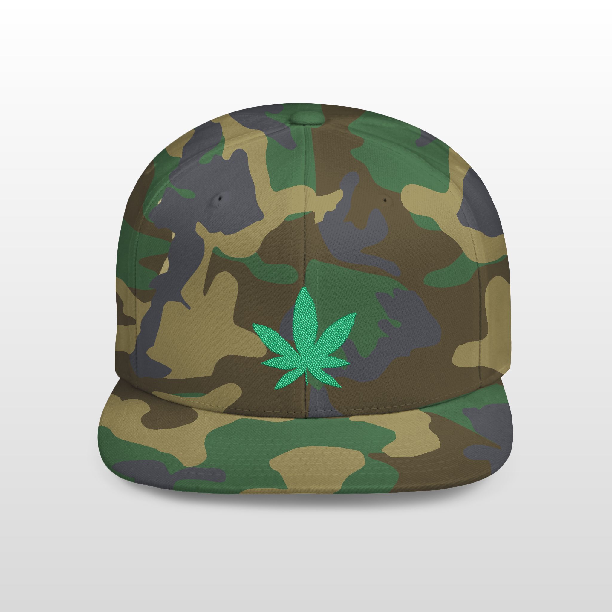 grean leaf 420 embroidered flat bill snapback cap