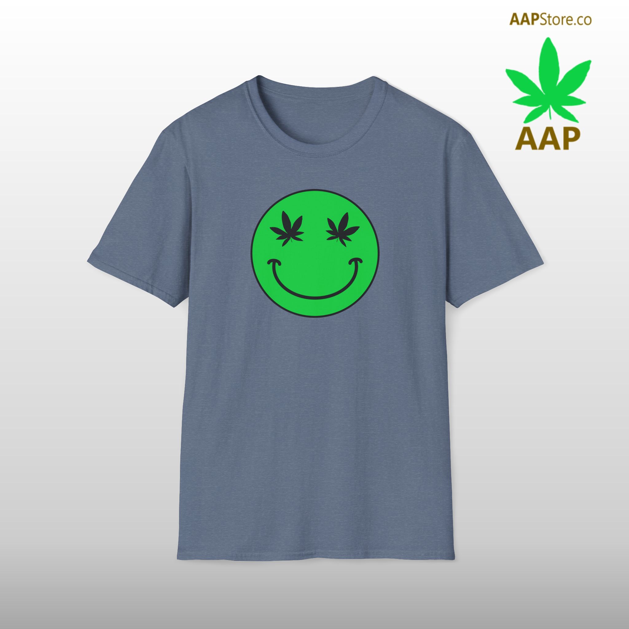 follow the program aap original green smiley face 420 tee
