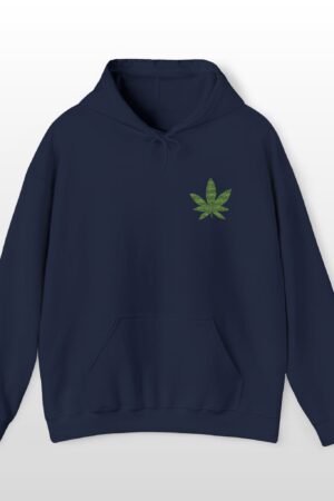 embroidered green leaf 420 stoner hoodie