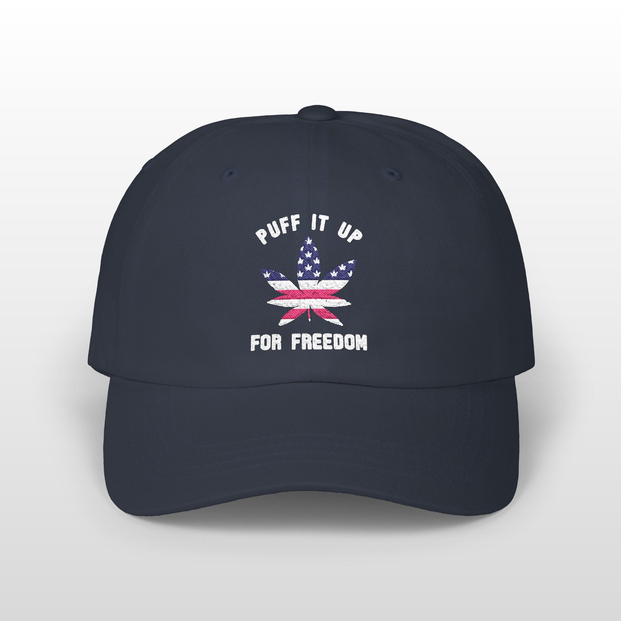 puff it up for freedom embroidered 420 dad hat