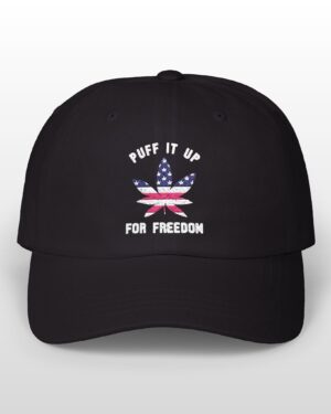puff it up for freedom embroidered 420 dad hat