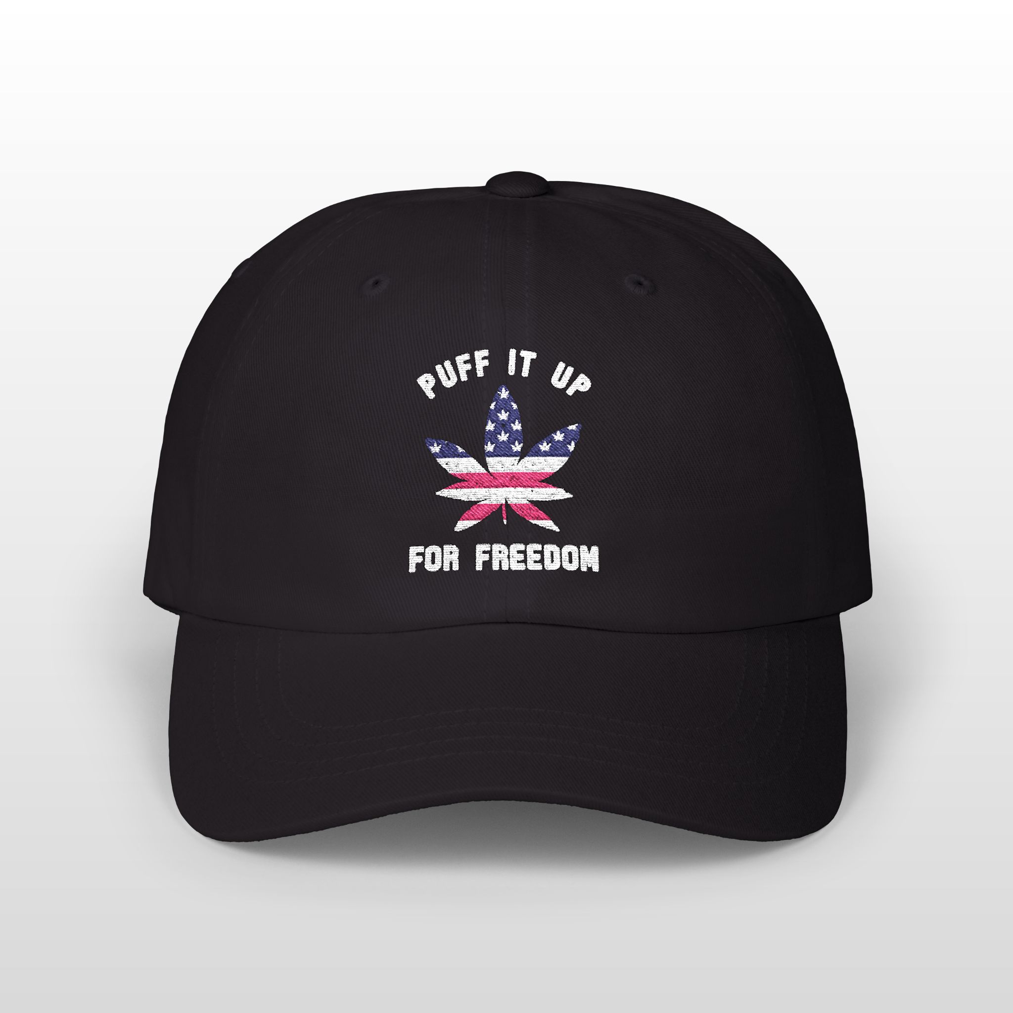 puff it up for freedom embroidered 420 dad hat