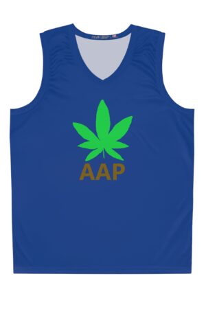 follow the program aap original logo blue basketball jersey