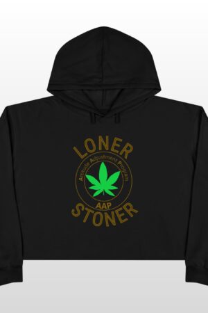 loner stoner crop hoodie